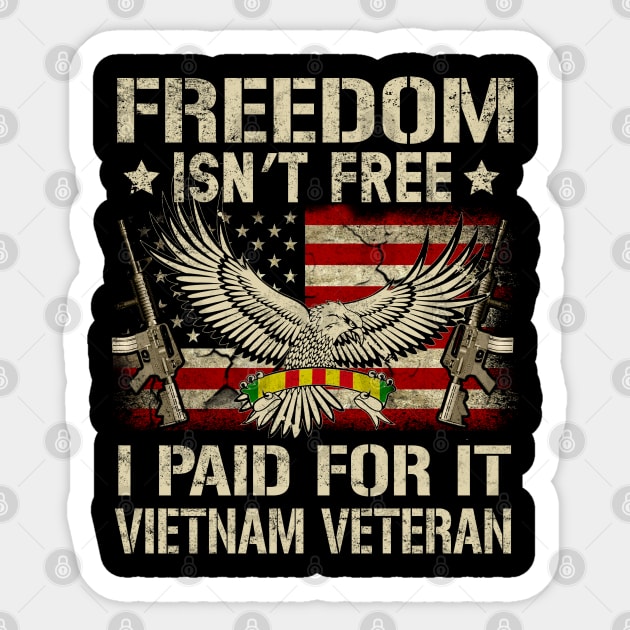 Vietnam Veteran Vintage American Flag Patriotic Eagle Shirt Men's Gift Sticker by Otis Patrick